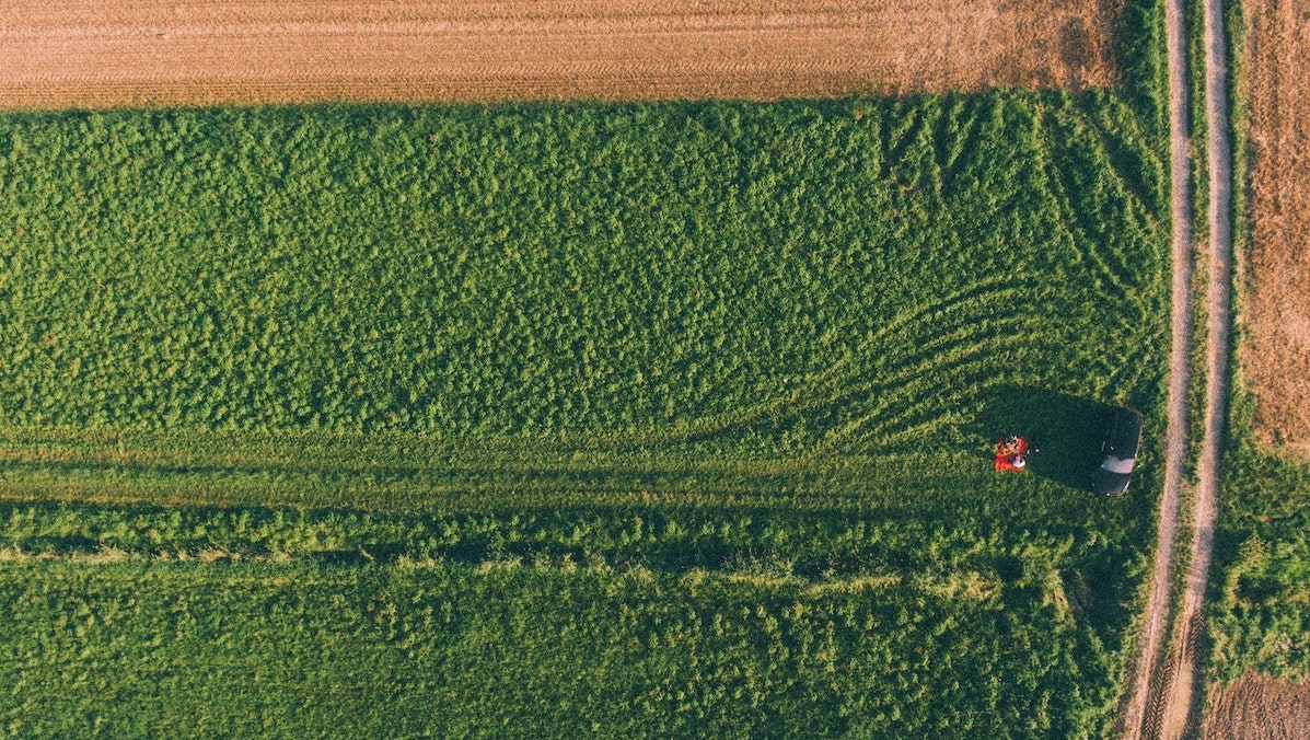 Foto: Luftaufnahme einer Landwirtschaftsfläche
